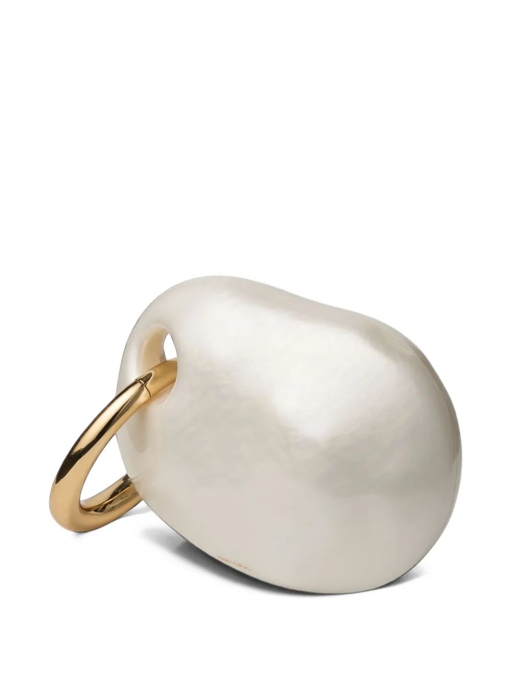 Jimmy Choo Oyster natural acrylic glass minaudière with bracelet handle bag Beige