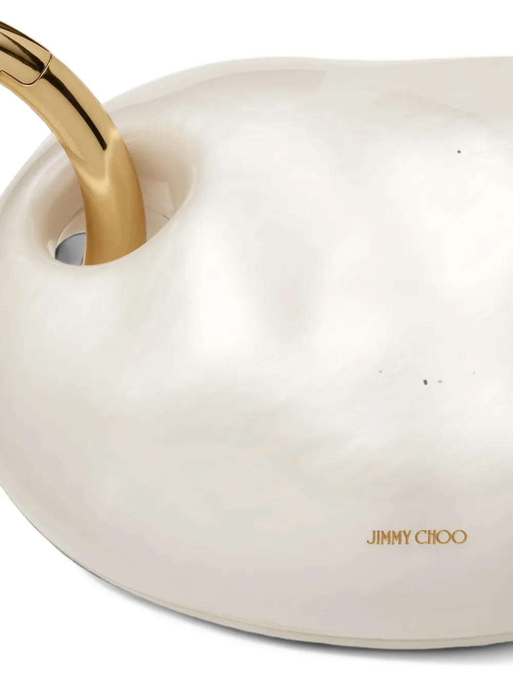 Jimmy Choo Oyster natural acrylic glass minaudière with bracelet handle bag Beige