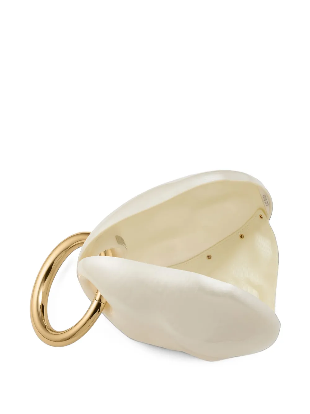 Jimmy Choo Oyster natural acrylic glass minaudière with bracelet handle bag Beige
