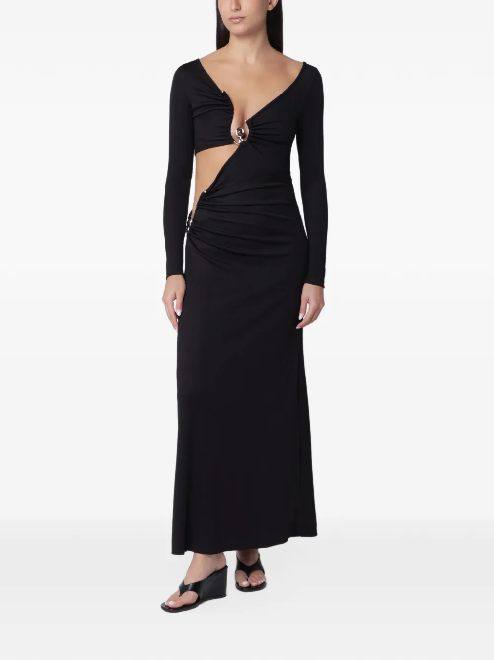 Christopher Esber long-sleeve maxi dress - Black