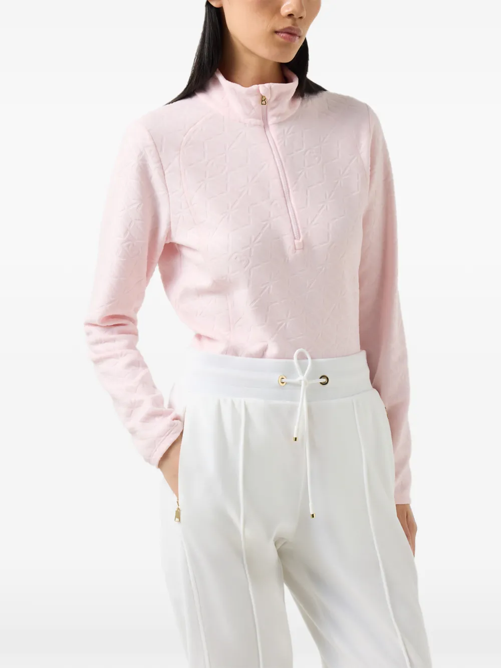 BOGNER Medita logo-embossed performance sweatshirt Roze