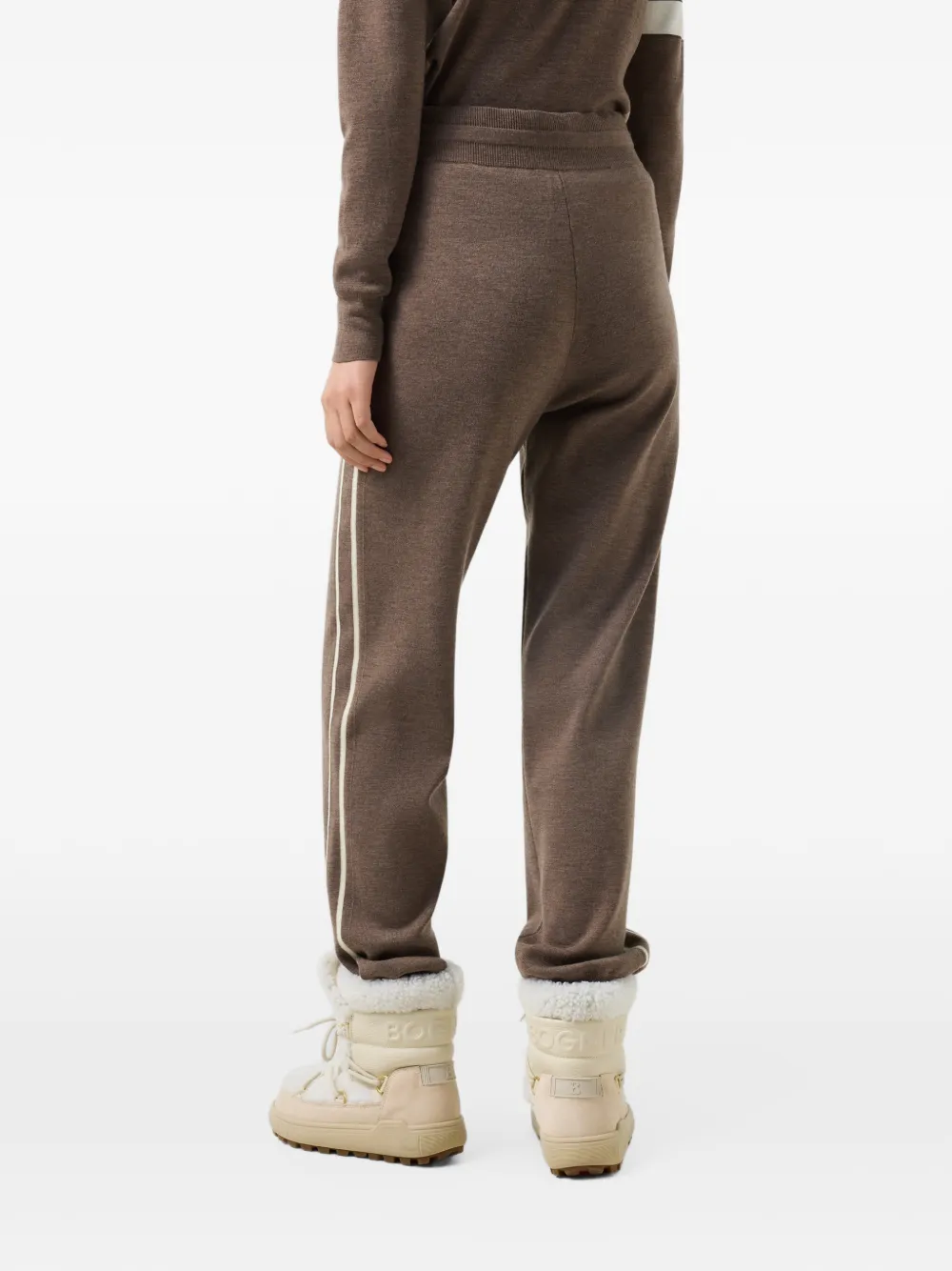 BOGNER Calotta side-stripe knitted trousers Bruin