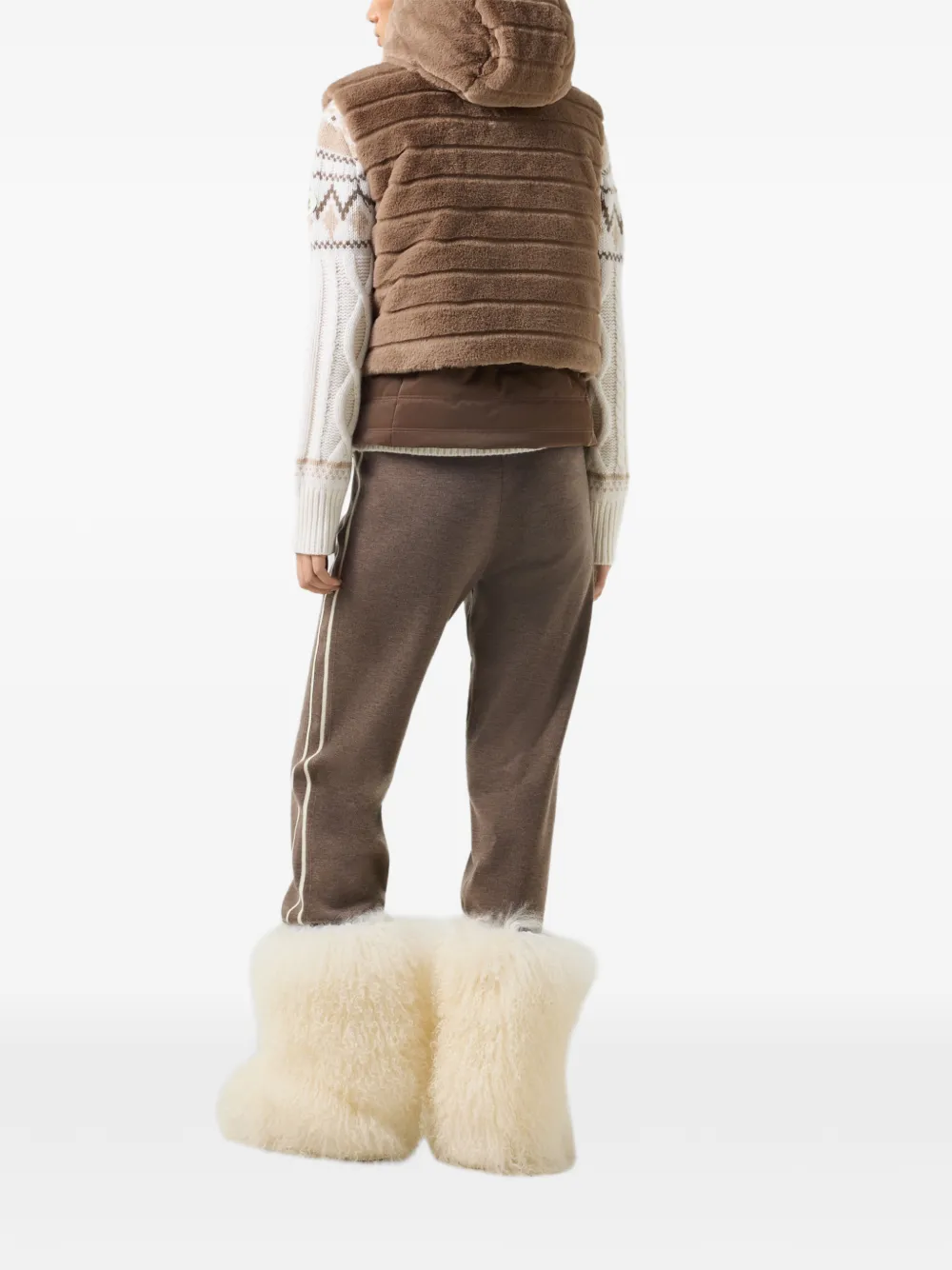 BOGNER Manda faux-fur gilet Bruin