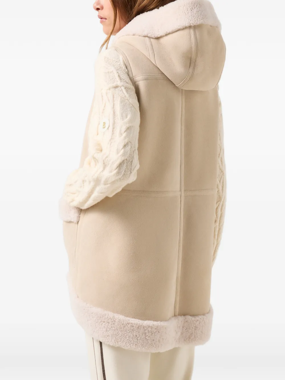 BOGNER Lona shearling-trim gilet Beige