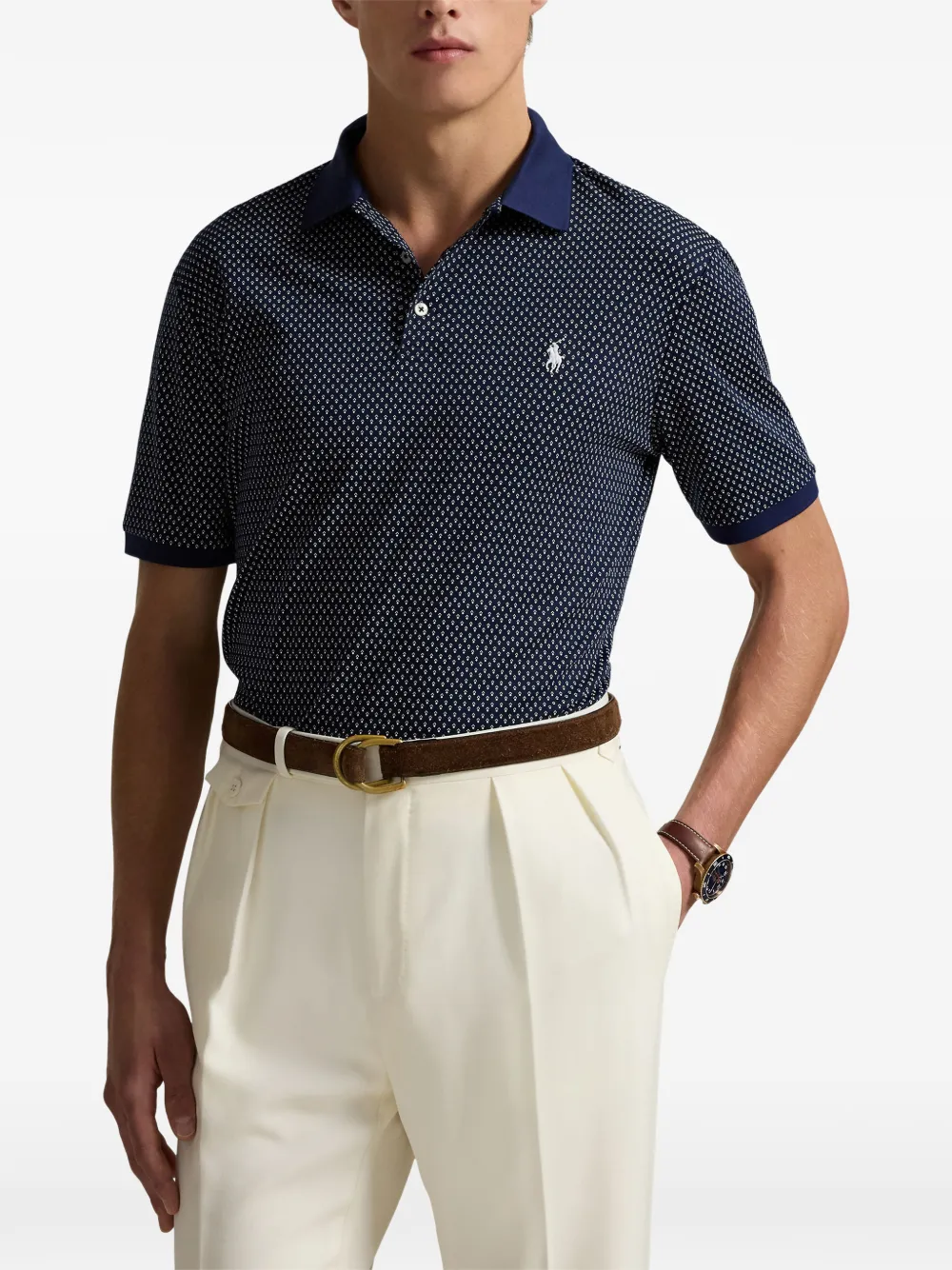 Polo Ralph Lauren Classic Fit dot soft cotton polo shirt Blauw