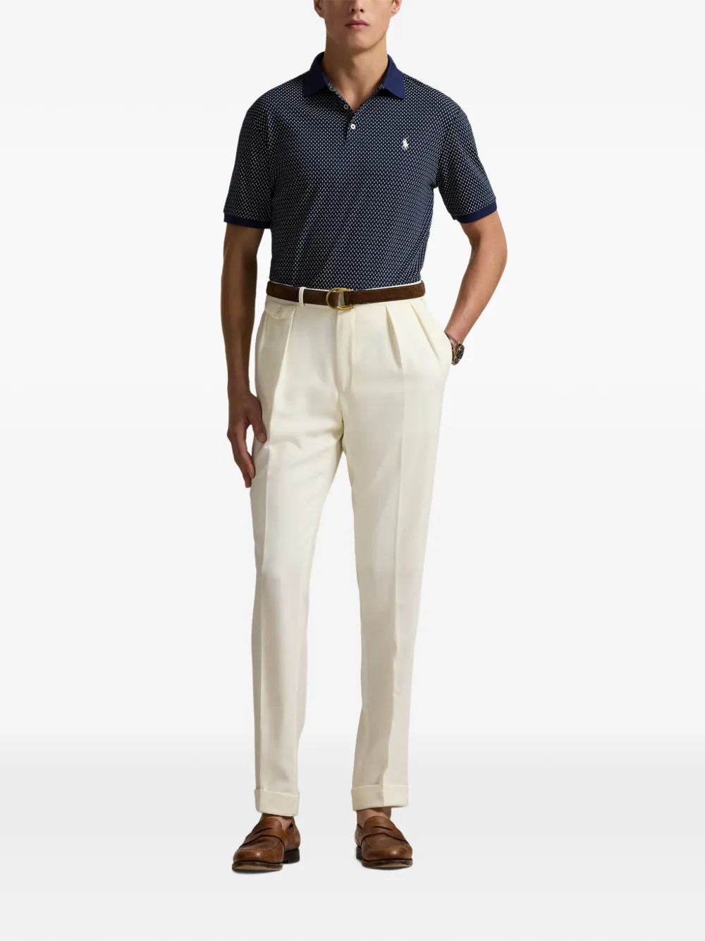Polo Ralph Lauren Classic Fit dot soft cotton polo shirt Blauw