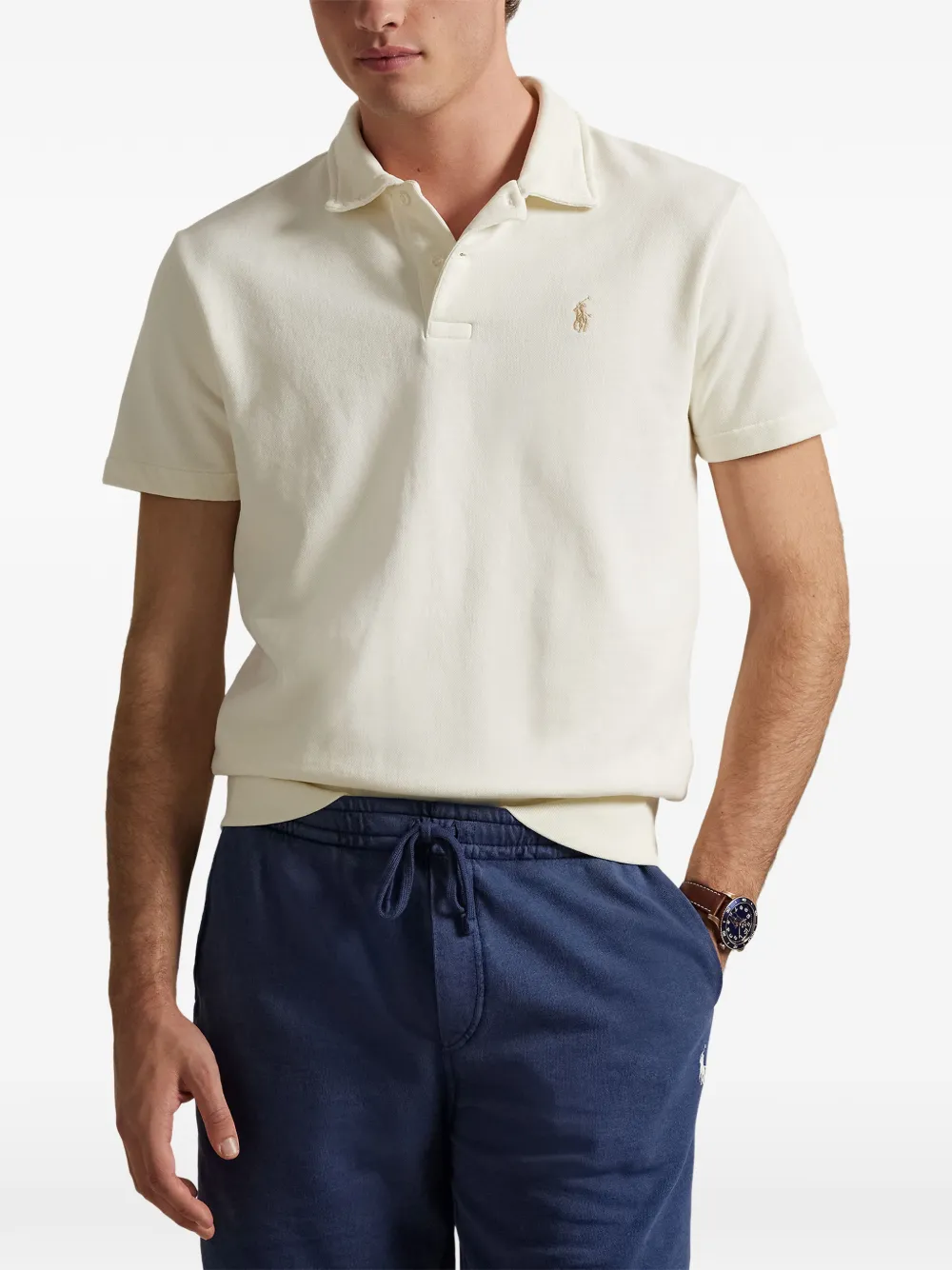 Polo Ralph Lauren logo-embroidered short-sleeve polo shirt Beige