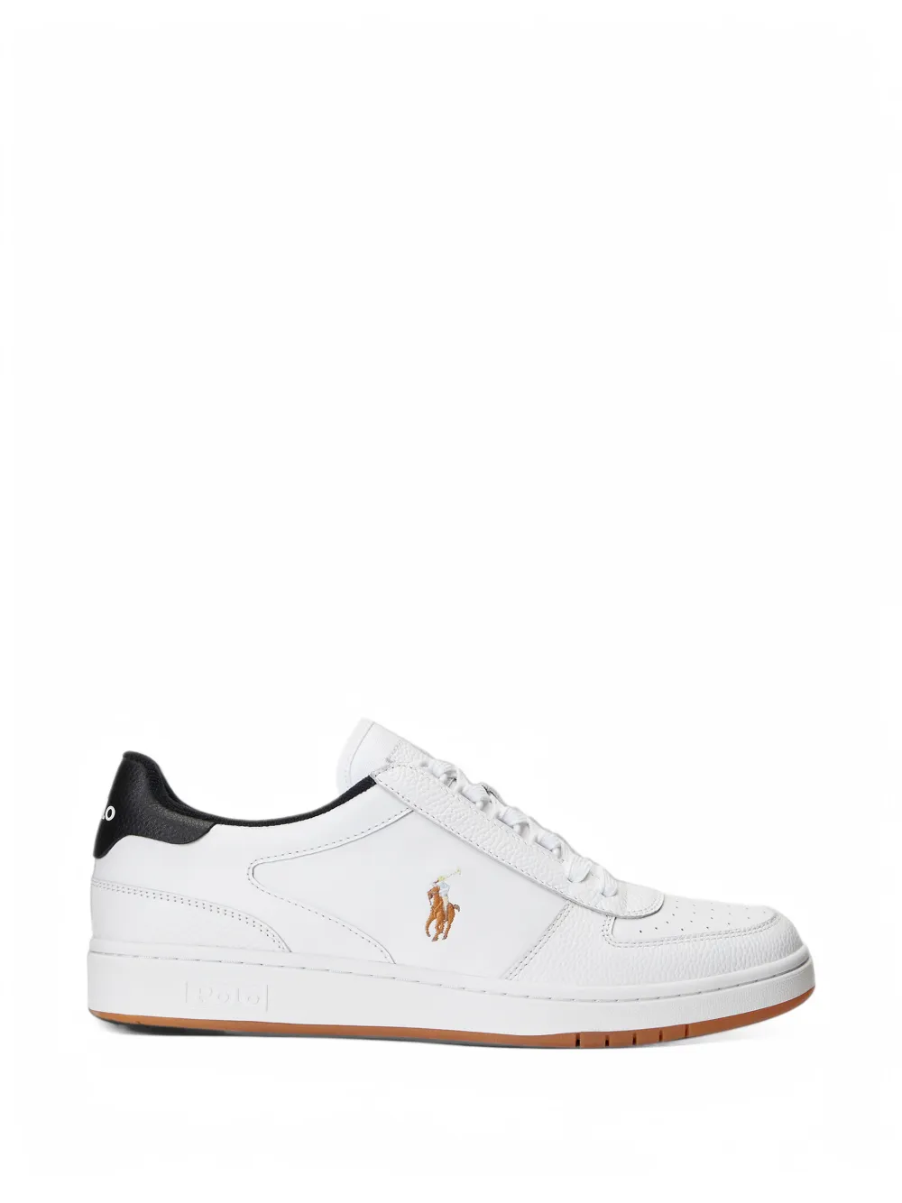 Polo Ralph Lauren logo-embroidered leather sneakers - Bianco