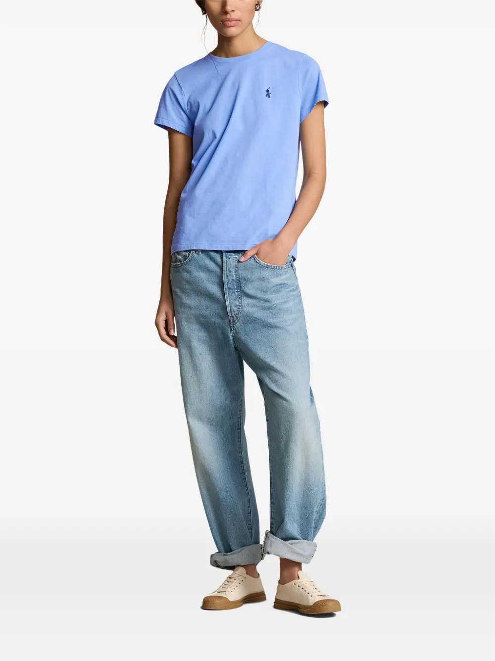 Polo Ralph Lauren T-shirt met geborduurd logo Blauw