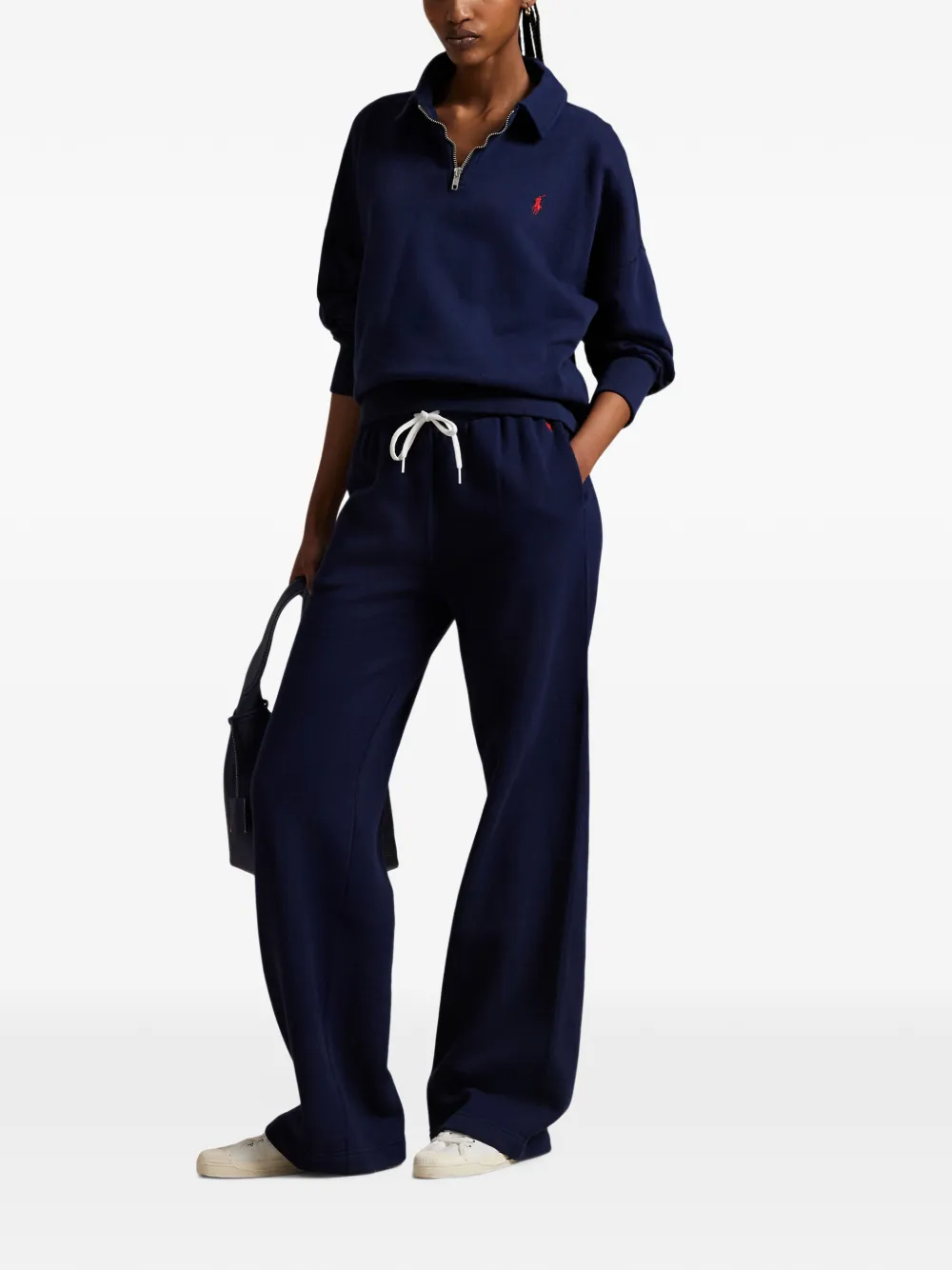 Polo Ralph Lauren quarter-zip logo-embroidered sweatshirt Blauw