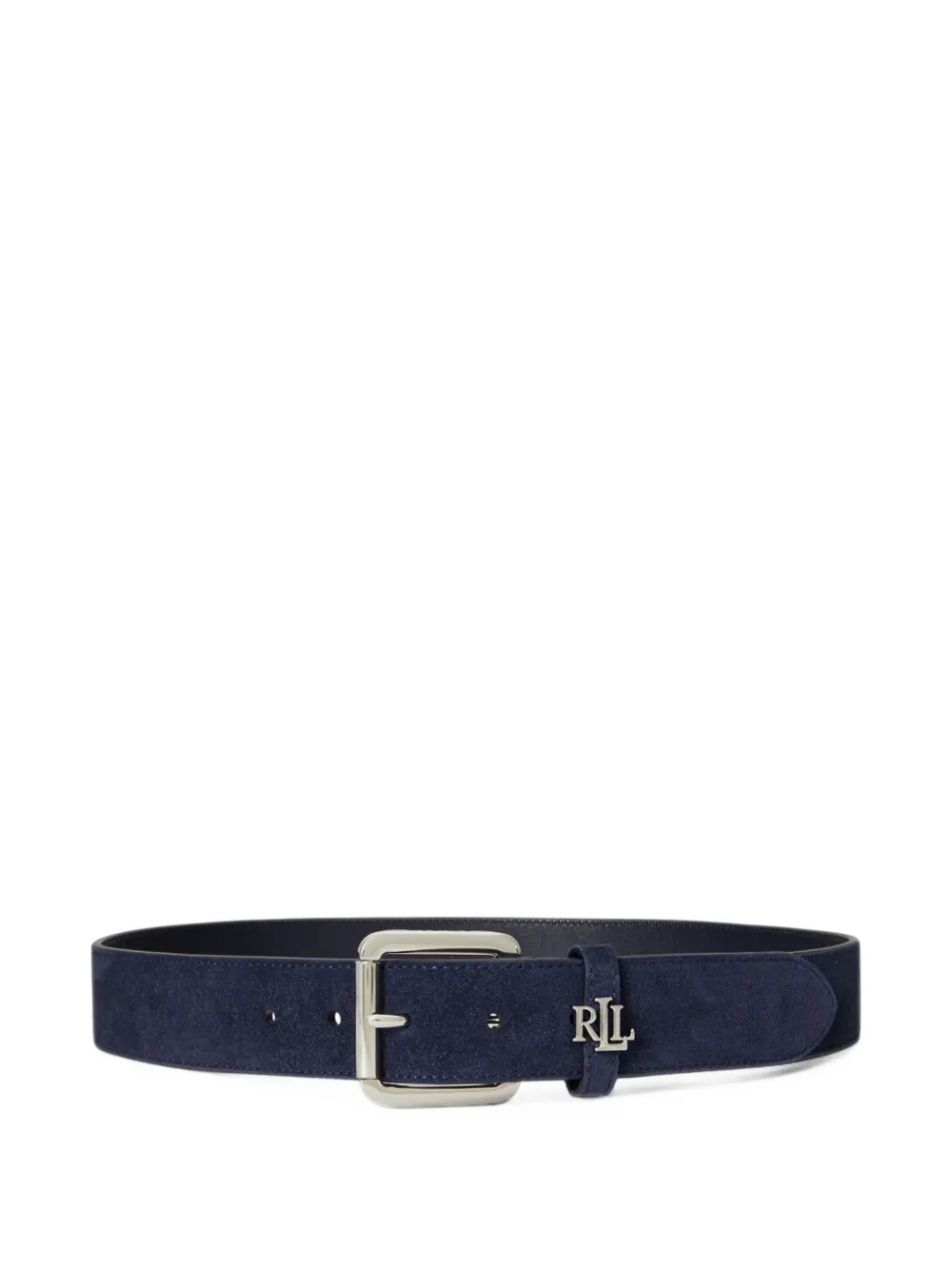 Lauren Ralph Lauren logo-plaque suede belt - Blu