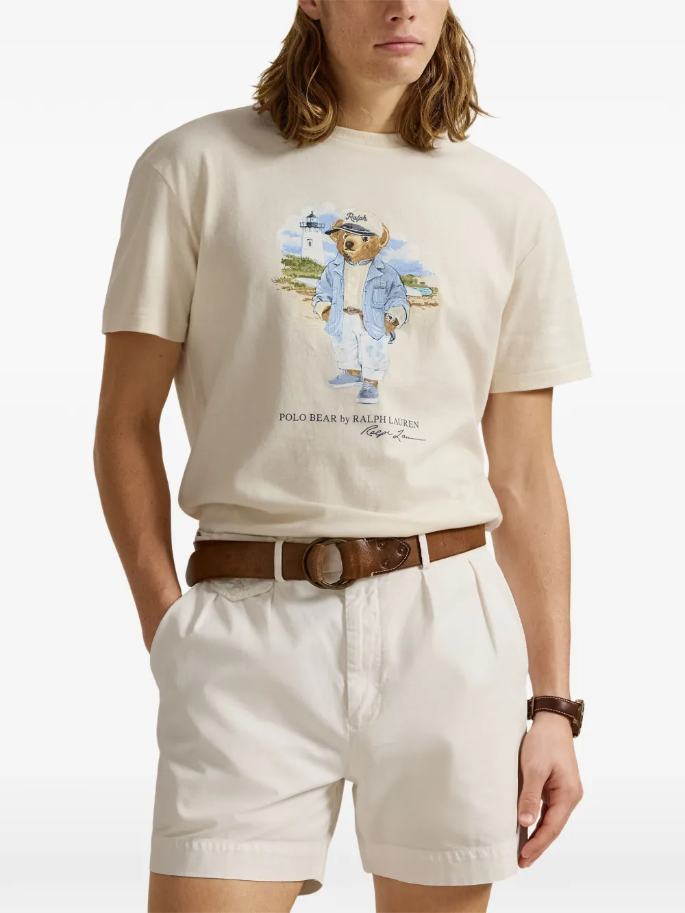 Polo Ralph Lauren Polo Bear graphic-print T-shirt Beige
