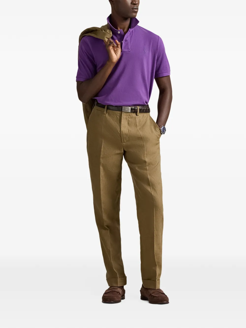 Polo Ralph Lauren logo-embroidered piqué polo shirt Paars