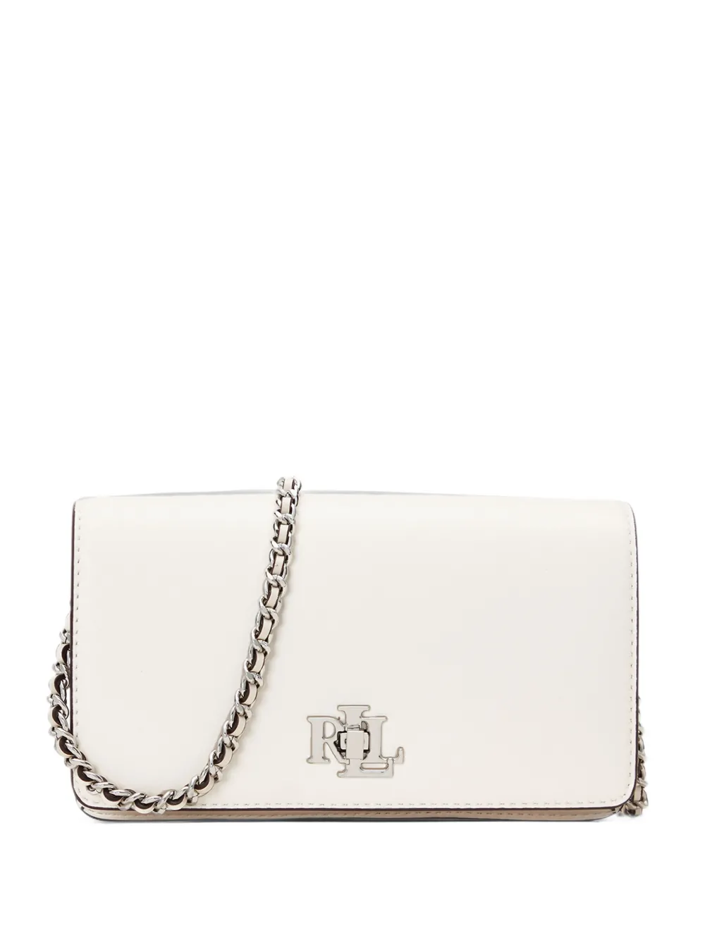 Lauren Ralph Lauren logo-plaque chain-link mini bag - Bianco