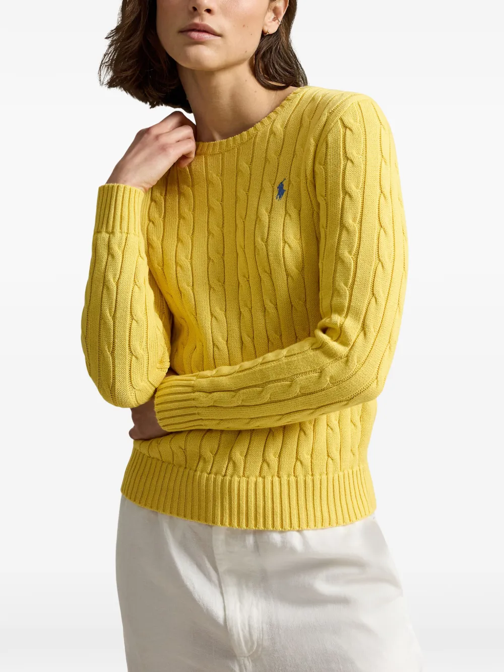 Polo Ralph Lauren cable-knit cotton sweater Geel