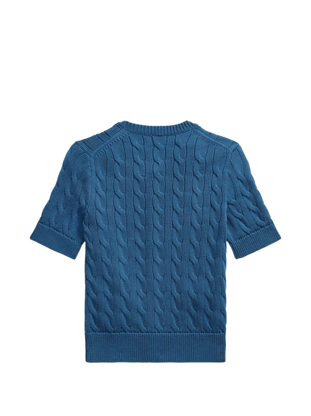 Polo Ralph Lauren cable-knit short-sleeve cardigan Blauw