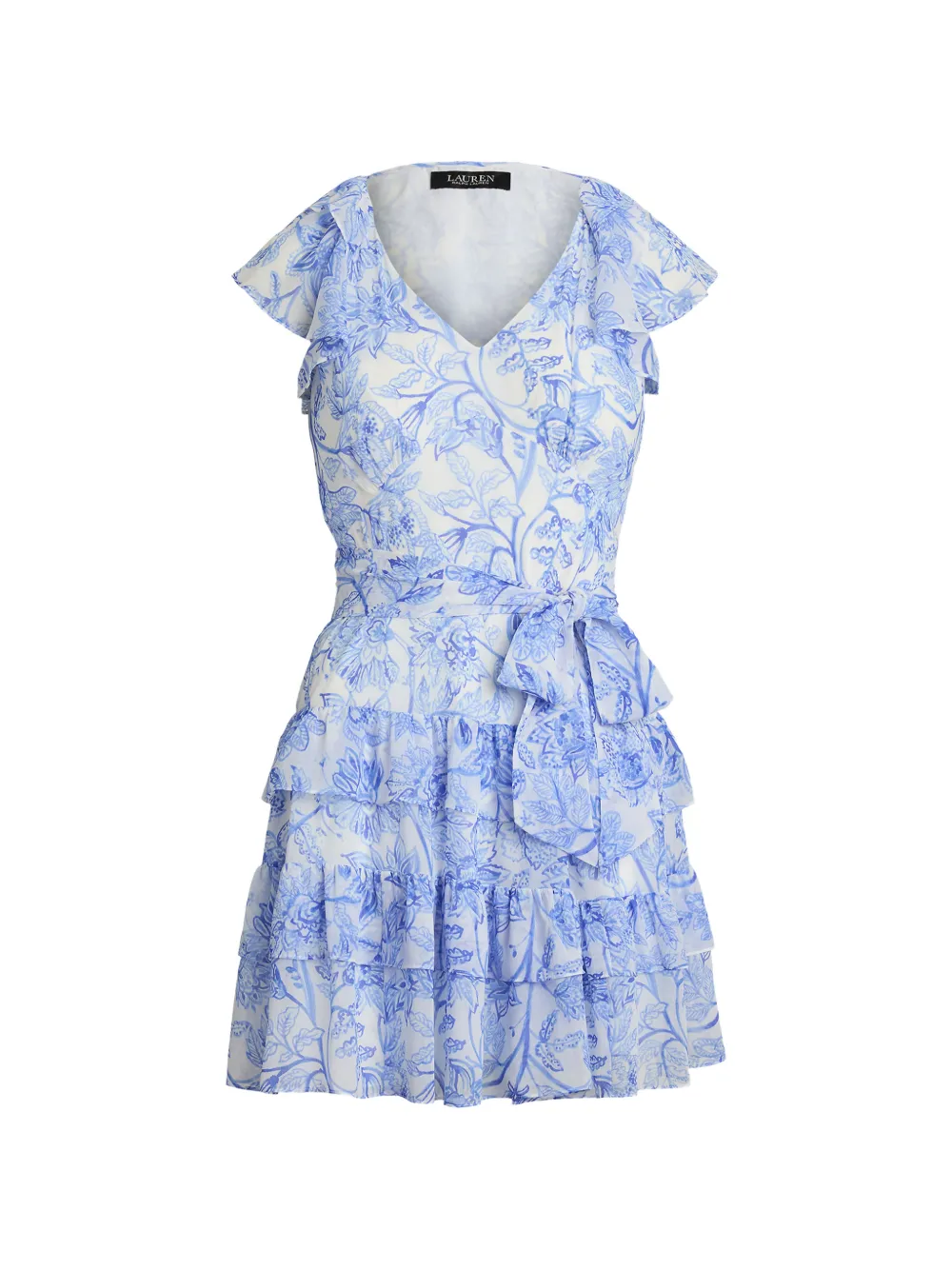 Lauren Ralph Lauren Georgette floral-print ruffled mini dress Wit