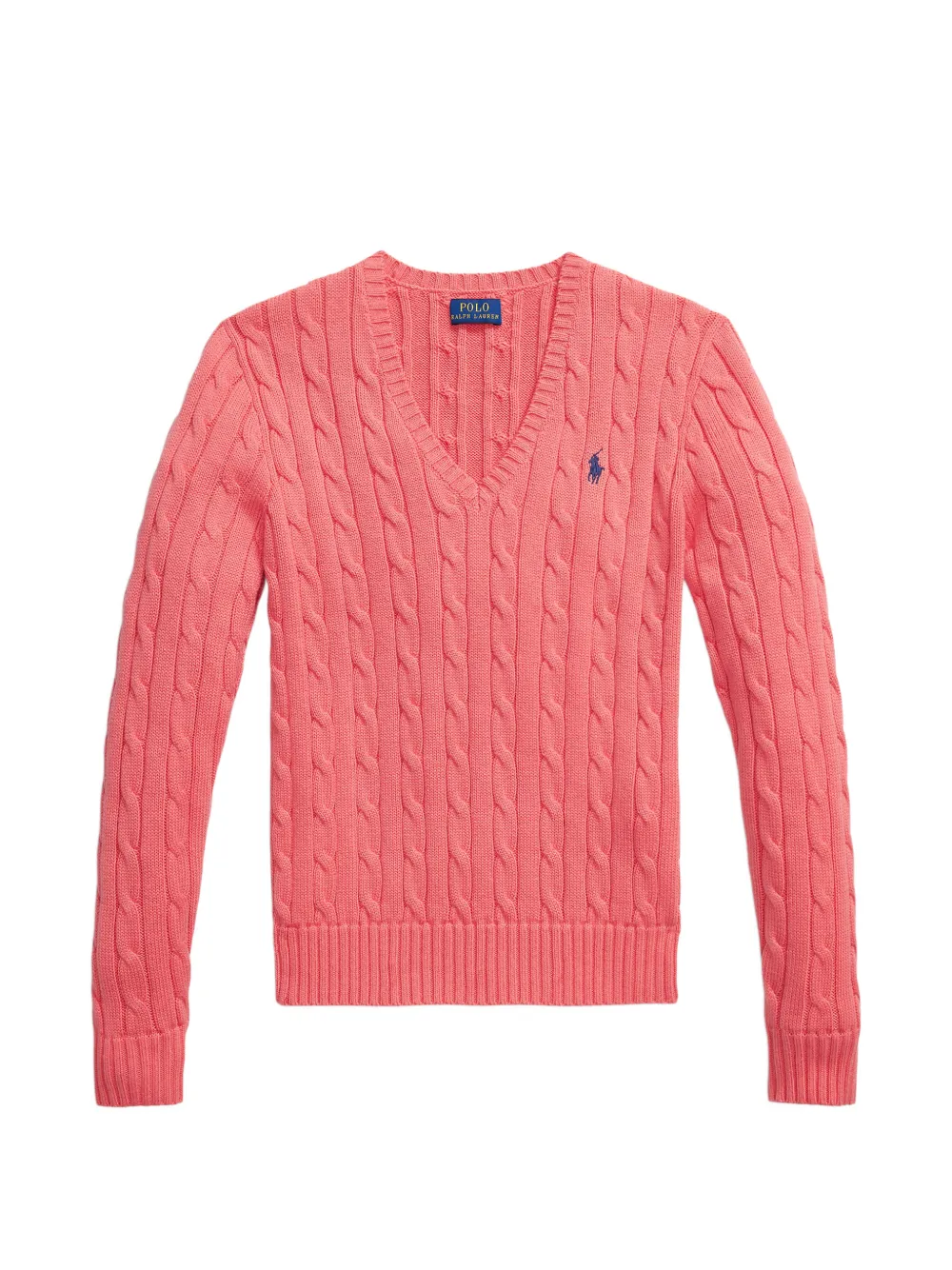 Polo Ralph Lauren cable-knit V-neck sweater Roze