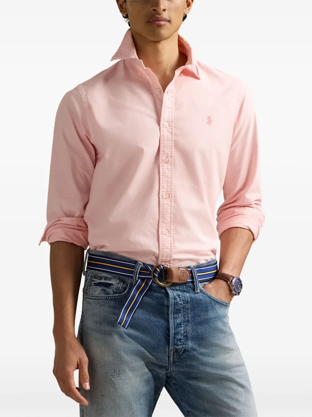 Polo Ralph Lauren logo-embroidered shirt Roze