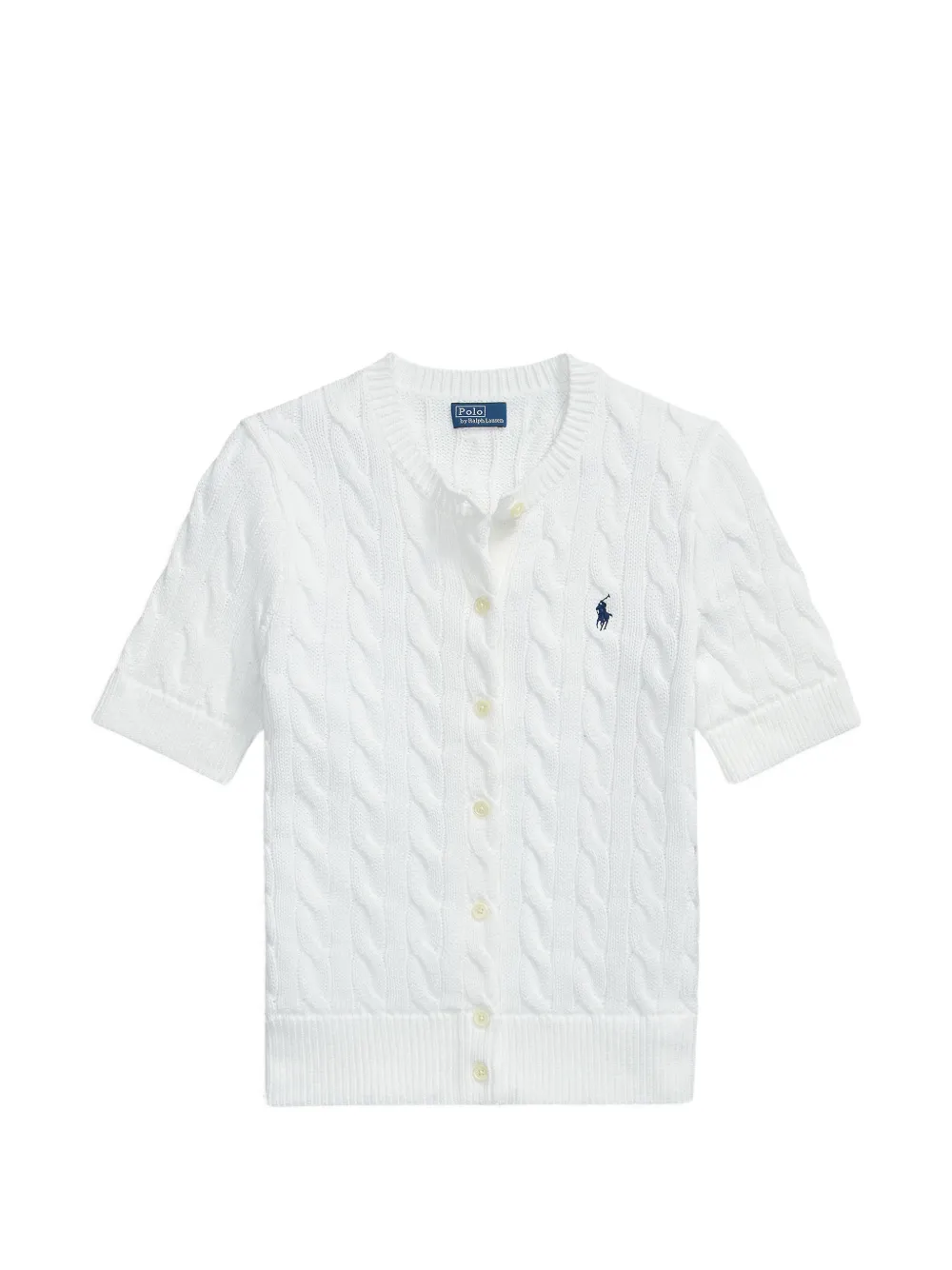 Polo Ralph Lauren cable-knit short-sleeve cardigan - White