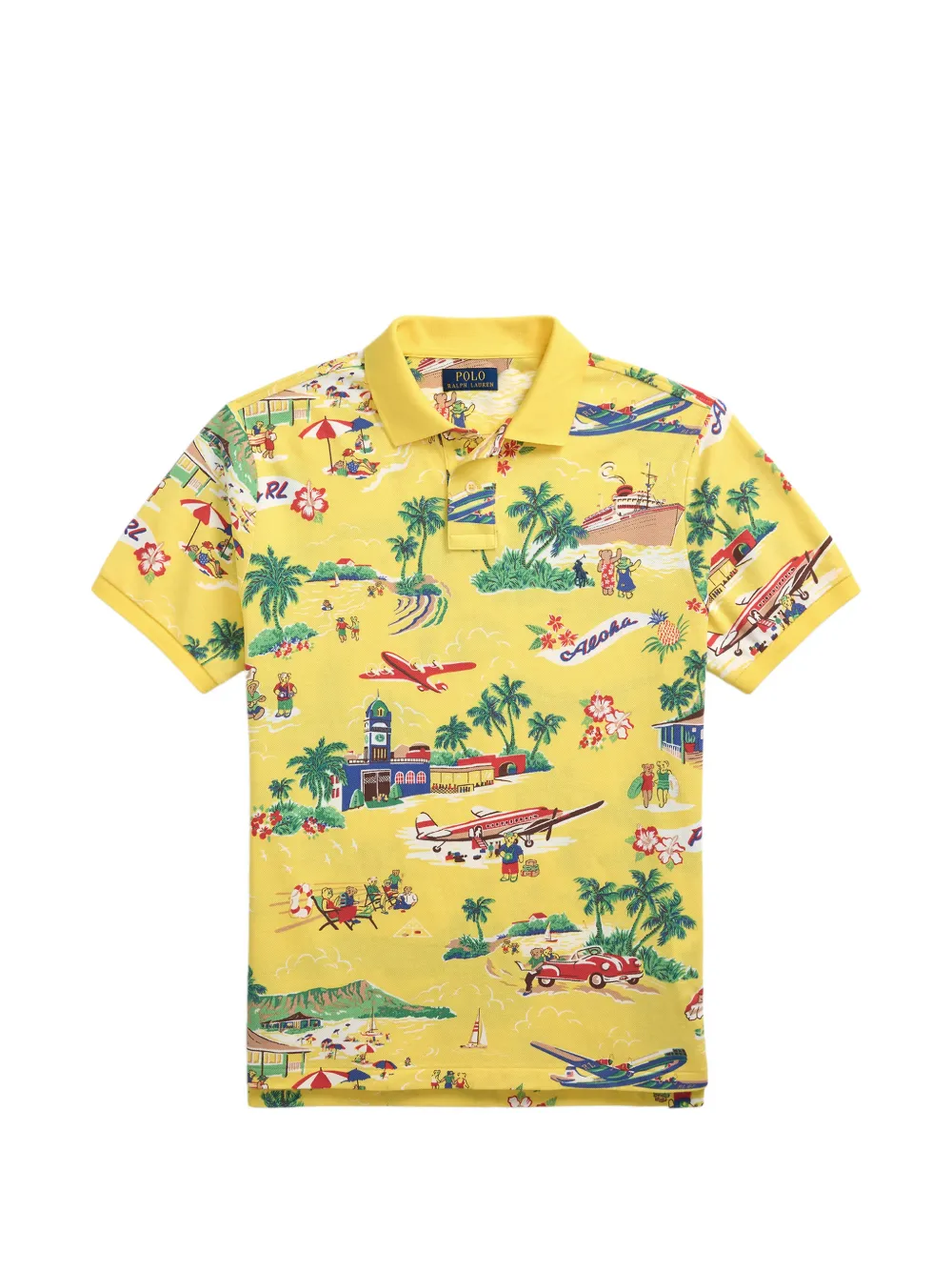 Polo Ralph Lauren Polo Bear graphic-print polo shirt Geel