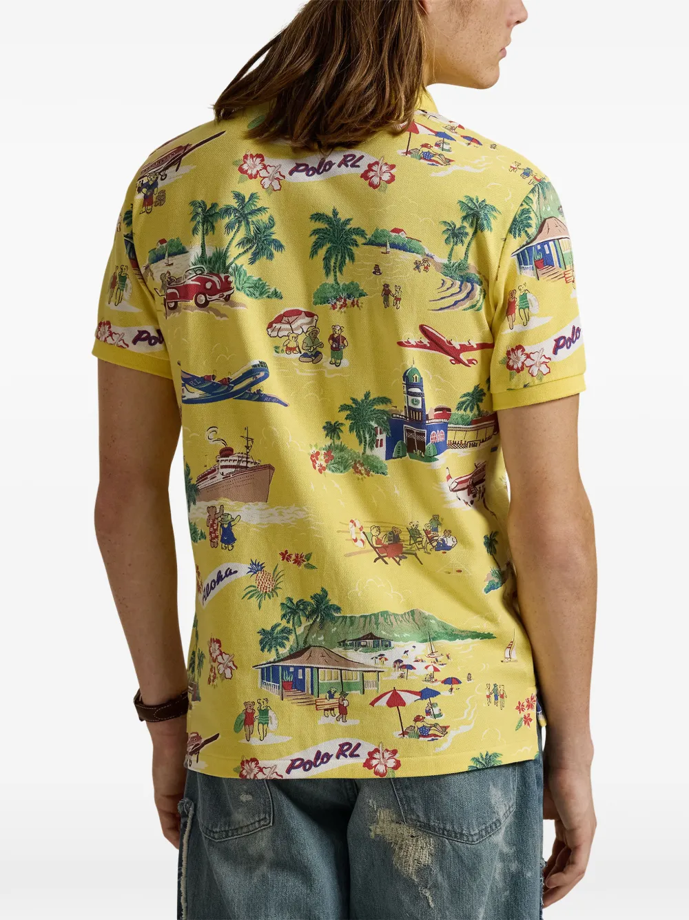 Polo Ralph Lauren Polo Bear graphic-print polo shirt Geel