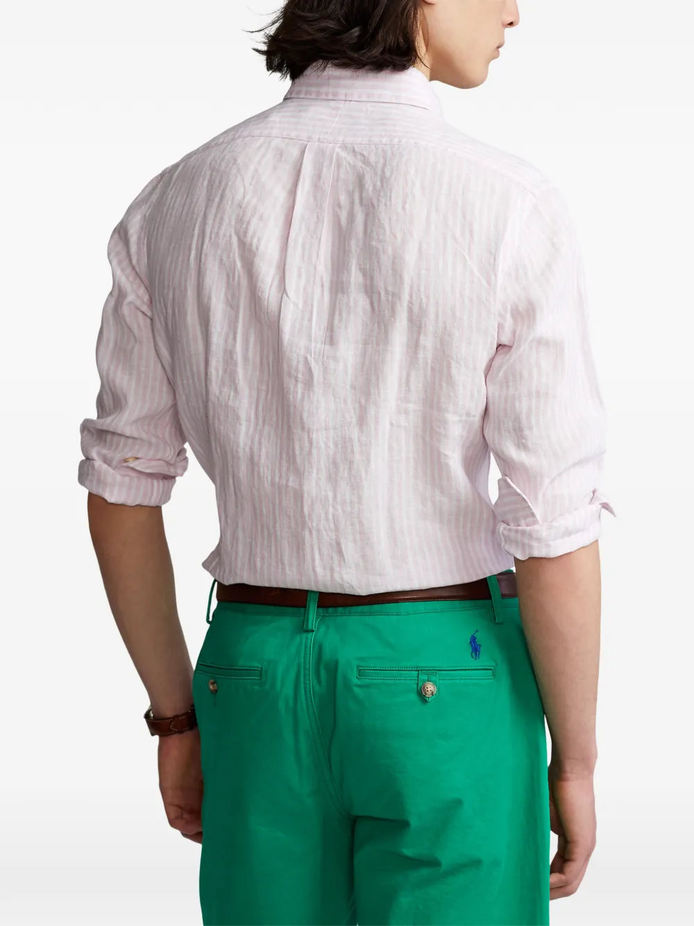 Polo Ralph Lauren vertical-stripe linen shirt Wit
