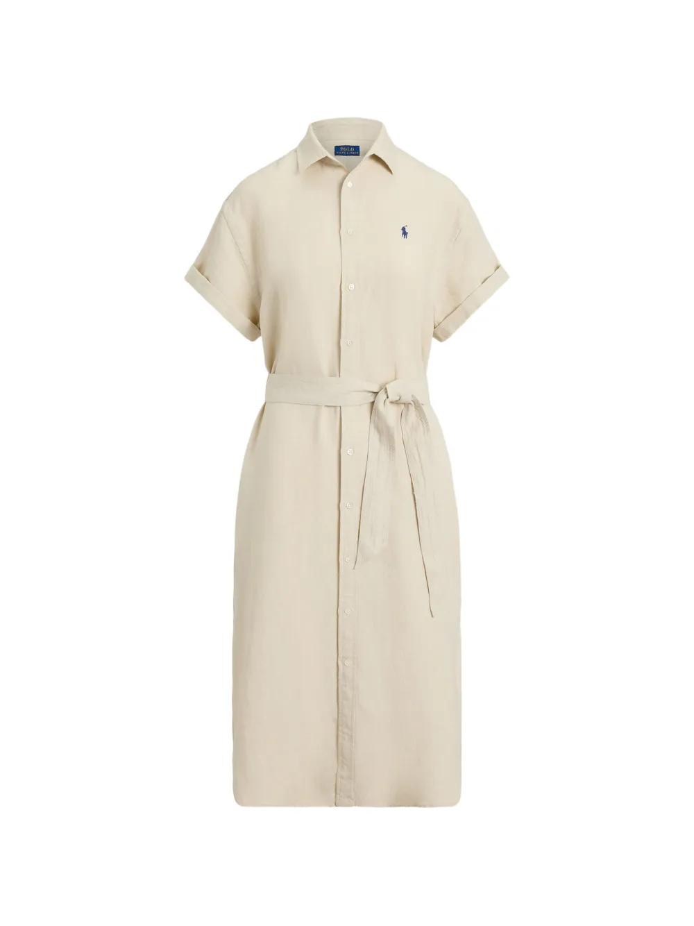 Polo Ralph Lauren belted shirt midi dress - Nude