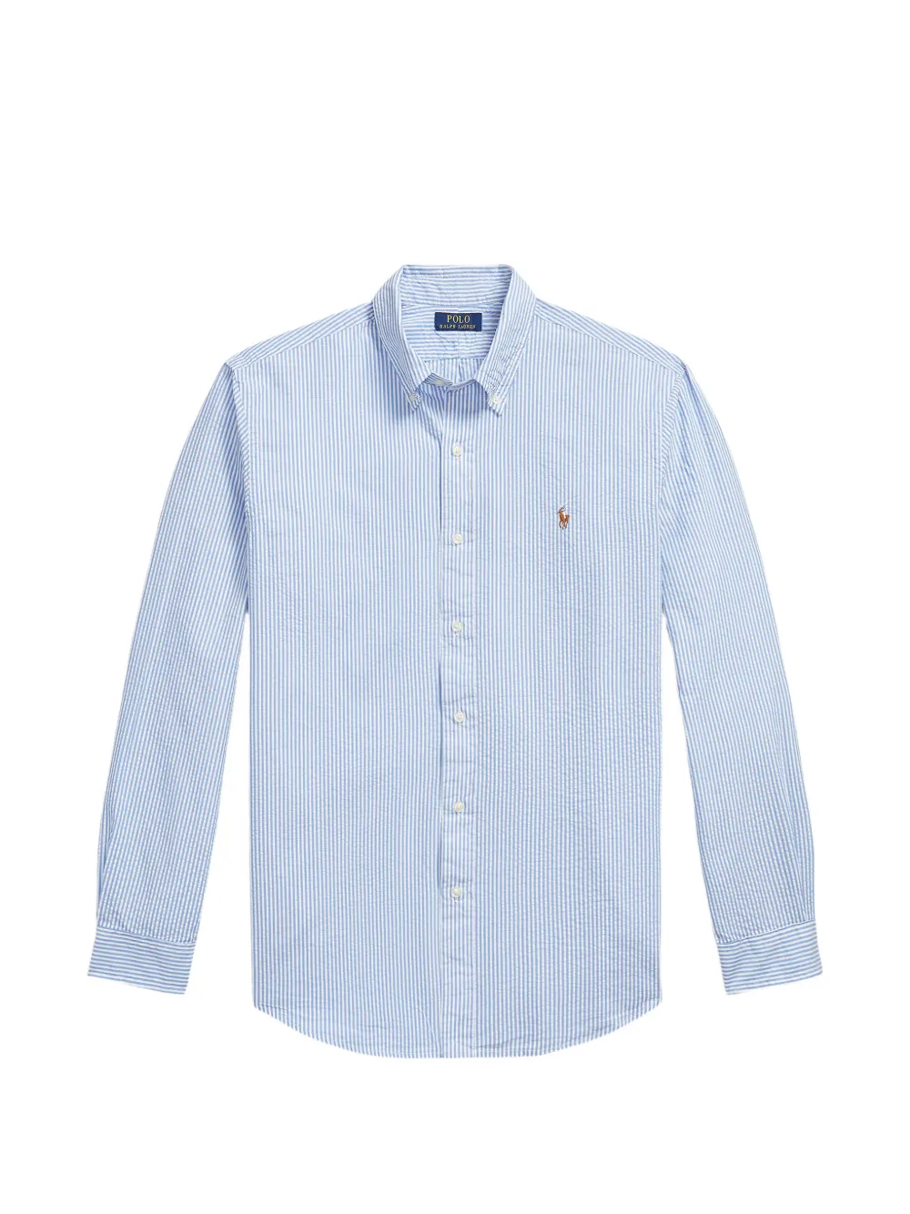 Polo Ralph Lauren striped seersucker shirt Blauw