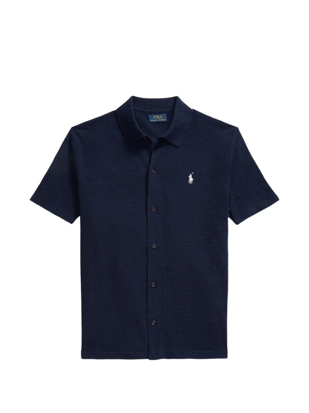 Polo Ralph Lauren Pony-motif textured shirt Blauw