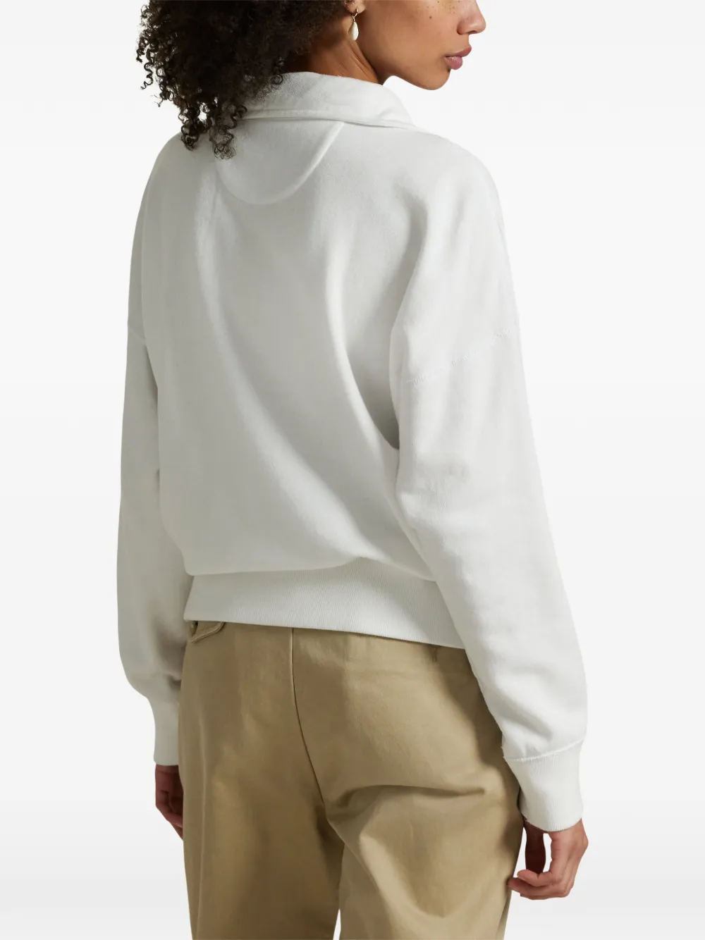 Polo Ralph Lauren quarter-zip cotton sweatshirt Wit
