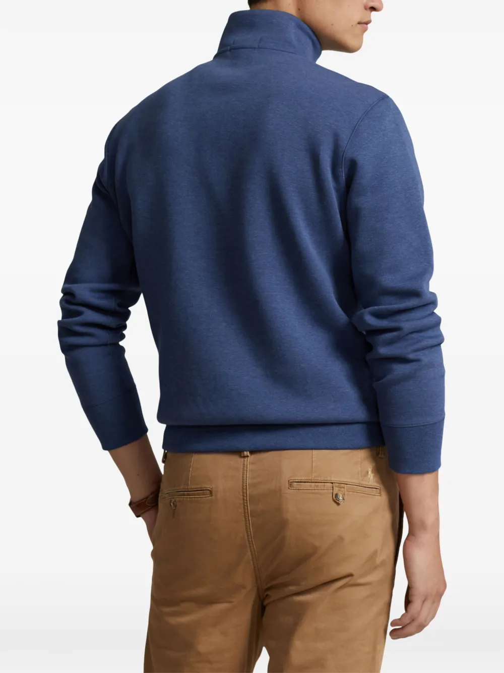Polo Ralph Lauren Sweater met geborduurd logo en kwartrits Blauw