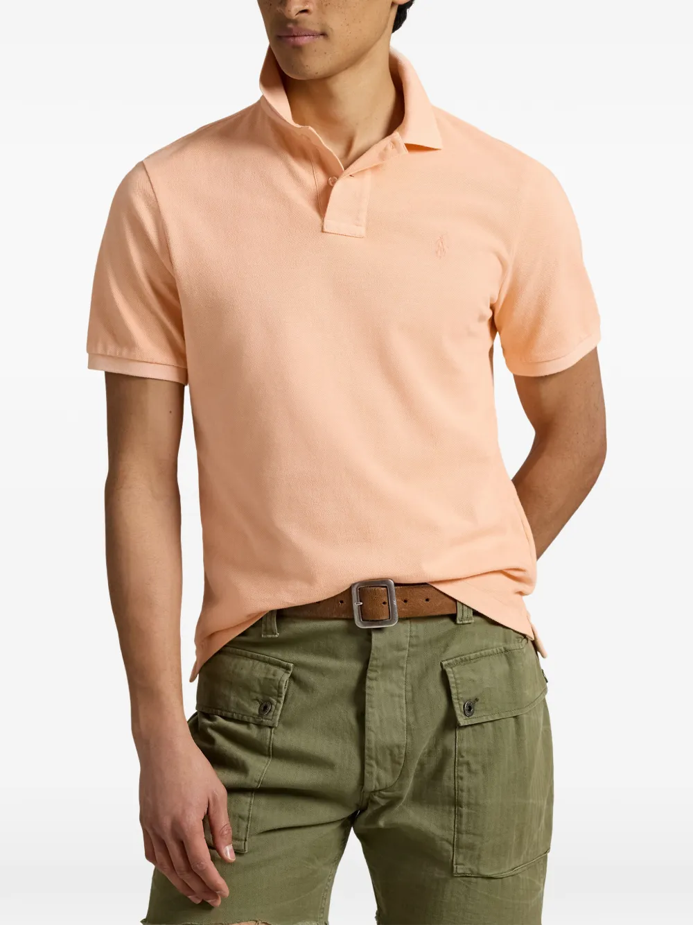 Polo Ralph Lauren logo-embroidered piqué polo shirt Oranje