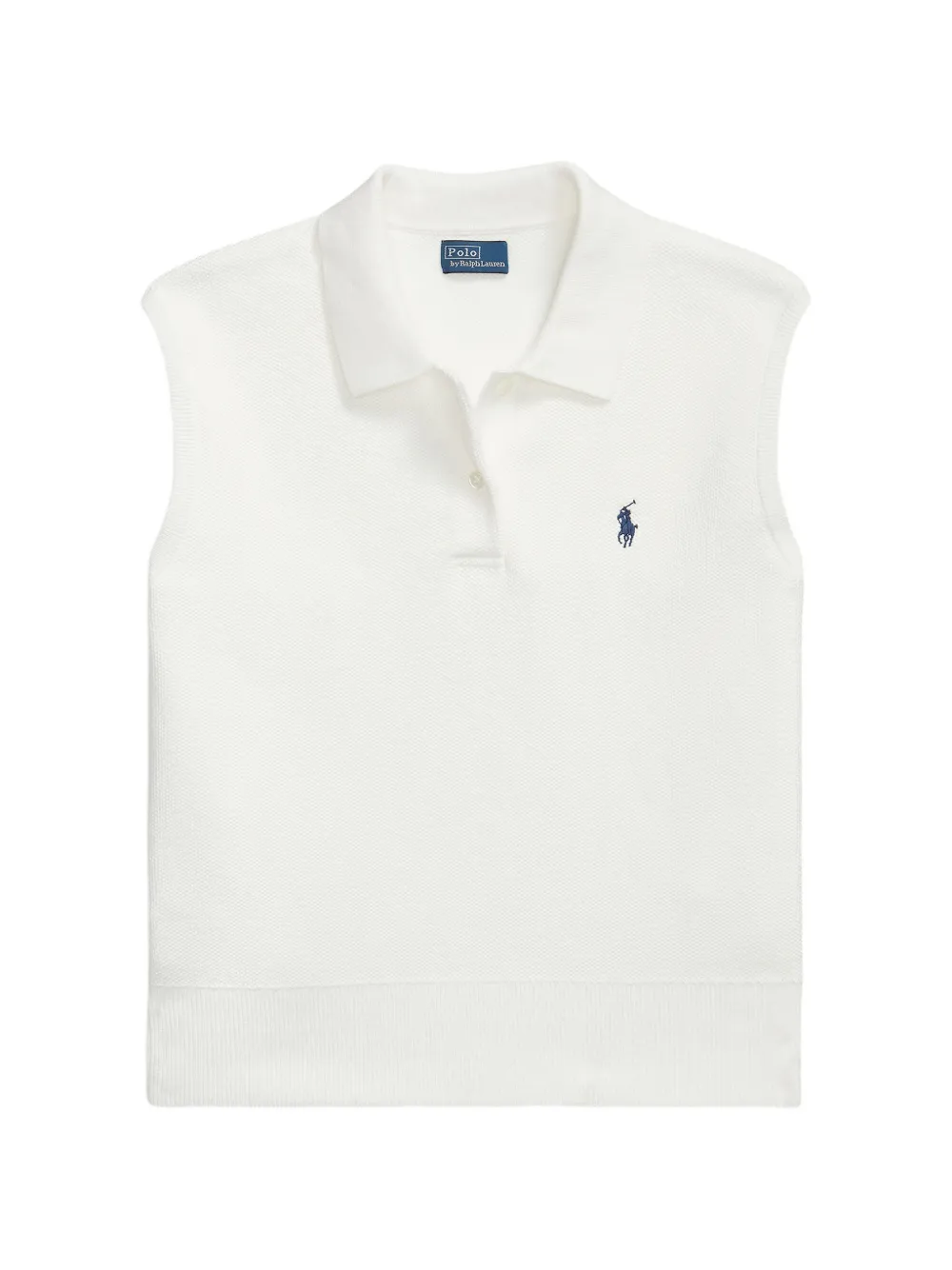 Polo Ralph Lauren logo-embroidered sleeveless polo shirt - Bianco