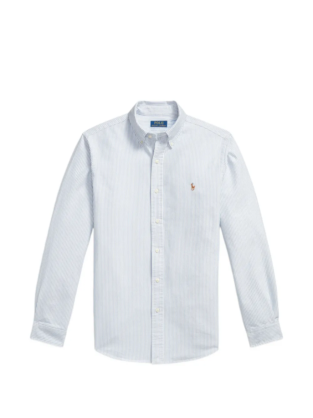 Polo Ralph Lauren striped embroidered-logo shirt Wit