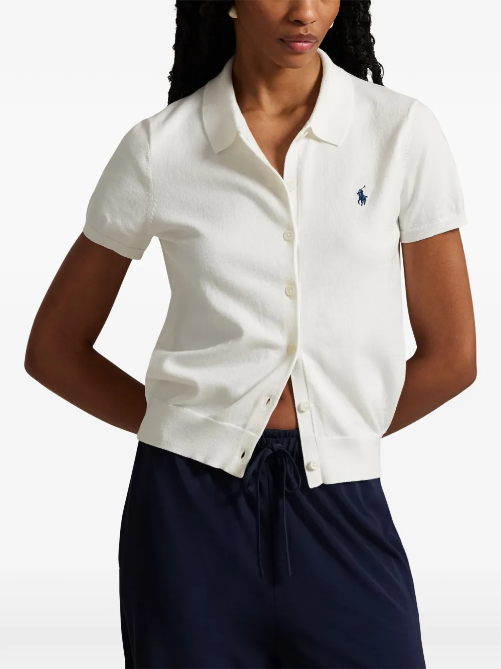 Polo Ralph Lauren short sleeve buttoned cardigan Wit