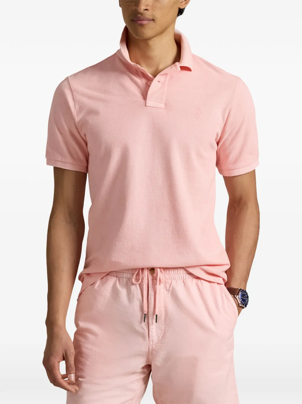 Polo Ralph Lauren logo-embroidered polo shirt Roze