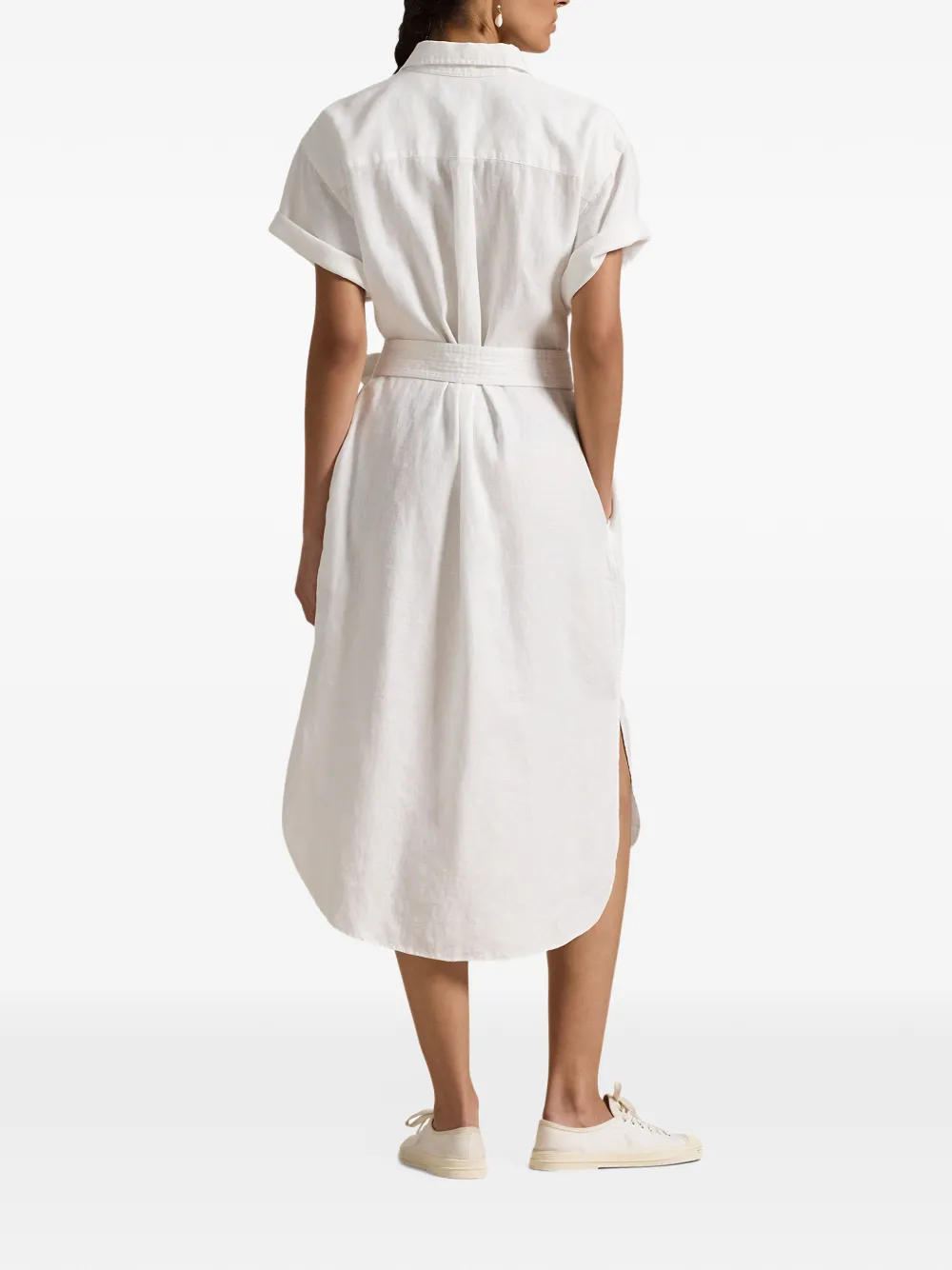 Polo Ralph Lauren belted button-down midi dress Wit