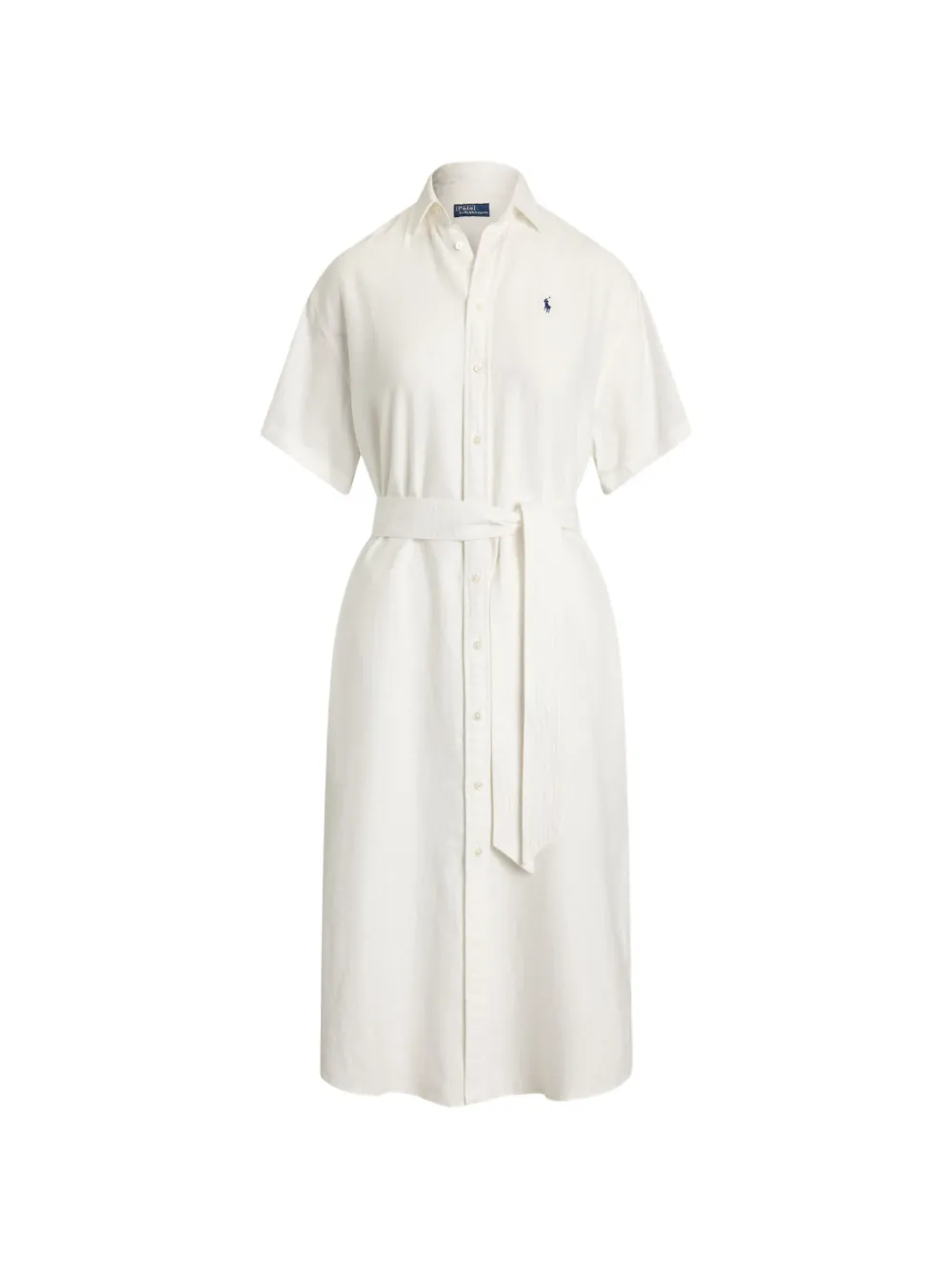 Polo Ralph Lauren belted button-down midi dress Wit