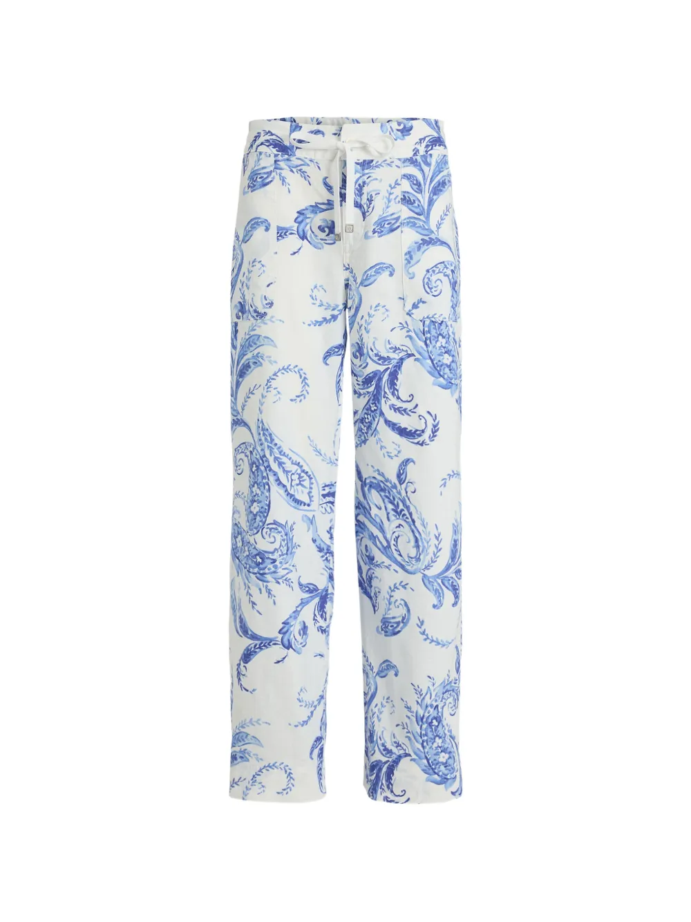Lauren Ralph Lauren paisley-print linen trousers - Weiß