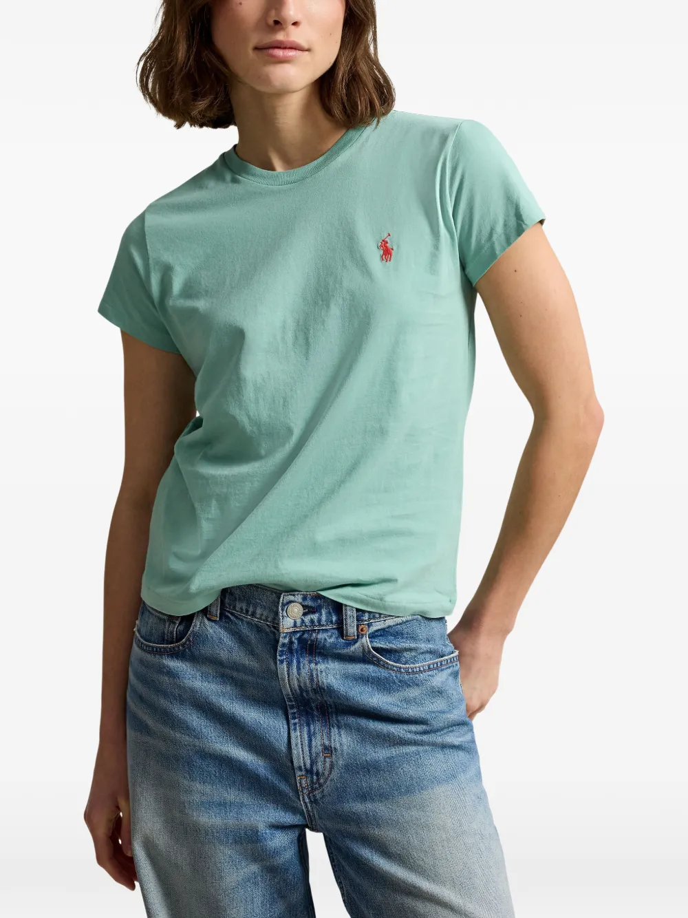 Polo Ralph Lauren logo-embroidered T-shirt Groen