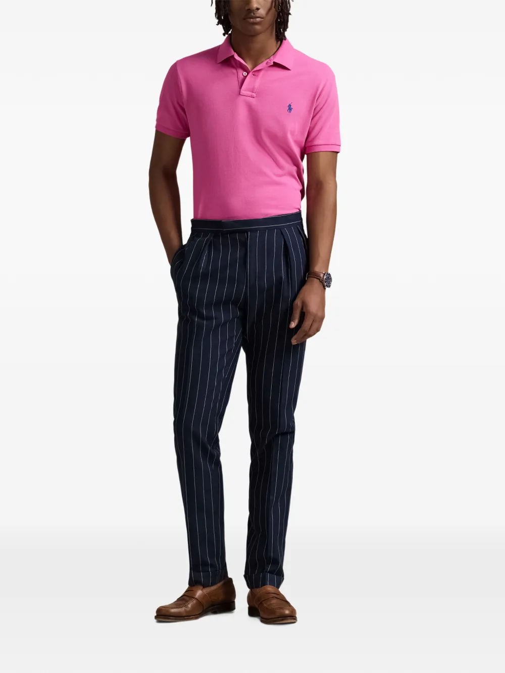 Polo Ralph Lauren logo-embroidered polo shirt Roze
