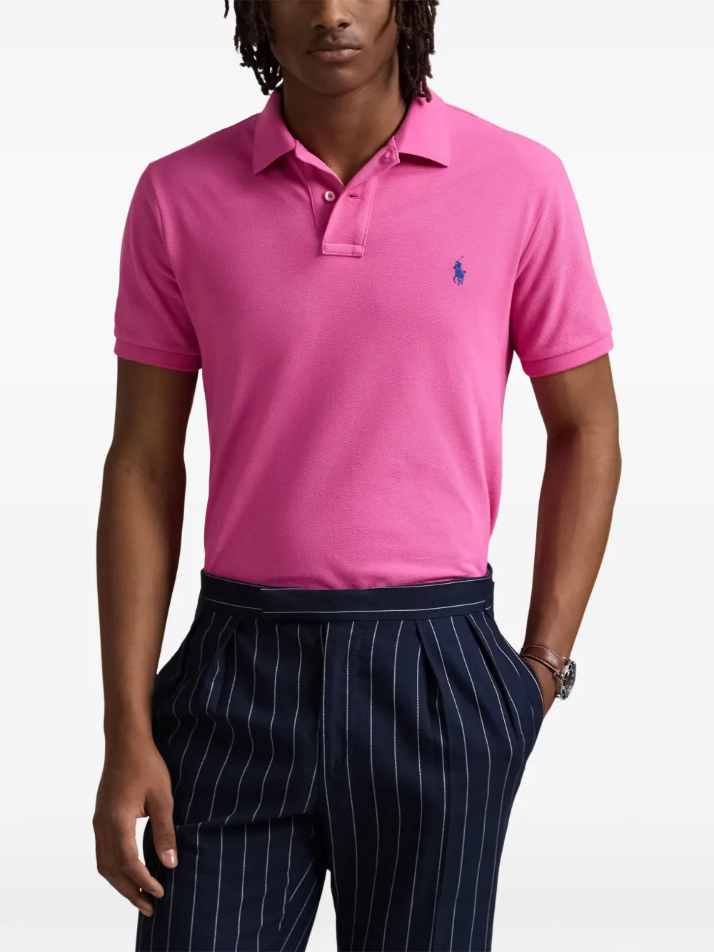 Polo Ralph Lauren logo-embroidered polo shirt Roze