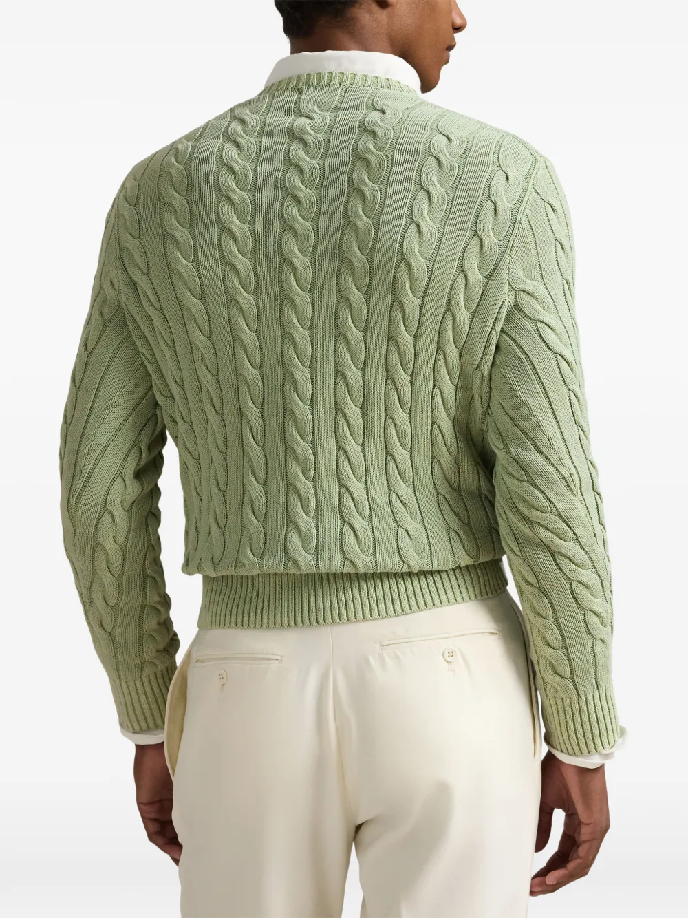 Polo Ralph Lauren cable-knit cotton sweater Groen