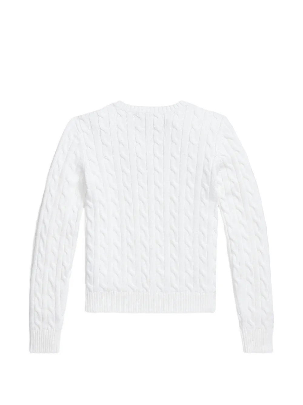Lauren Ralph Lauren cable-knit logo-embroidered cardigan Wit