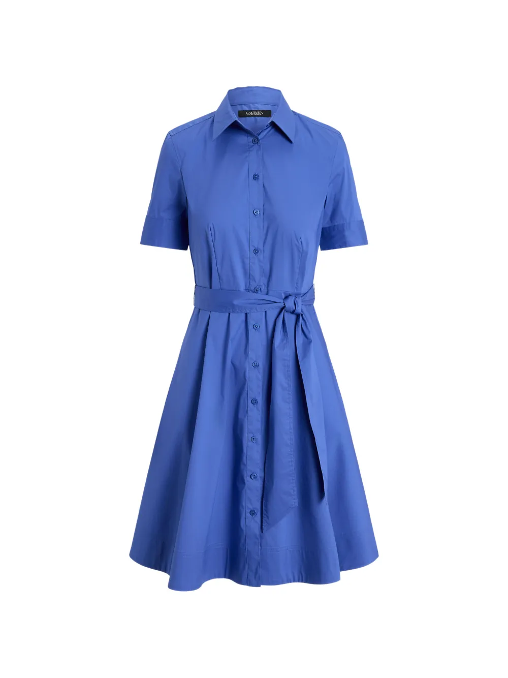 Lauren Ralph Lauren belted short-sleeve shirt dress - Blu