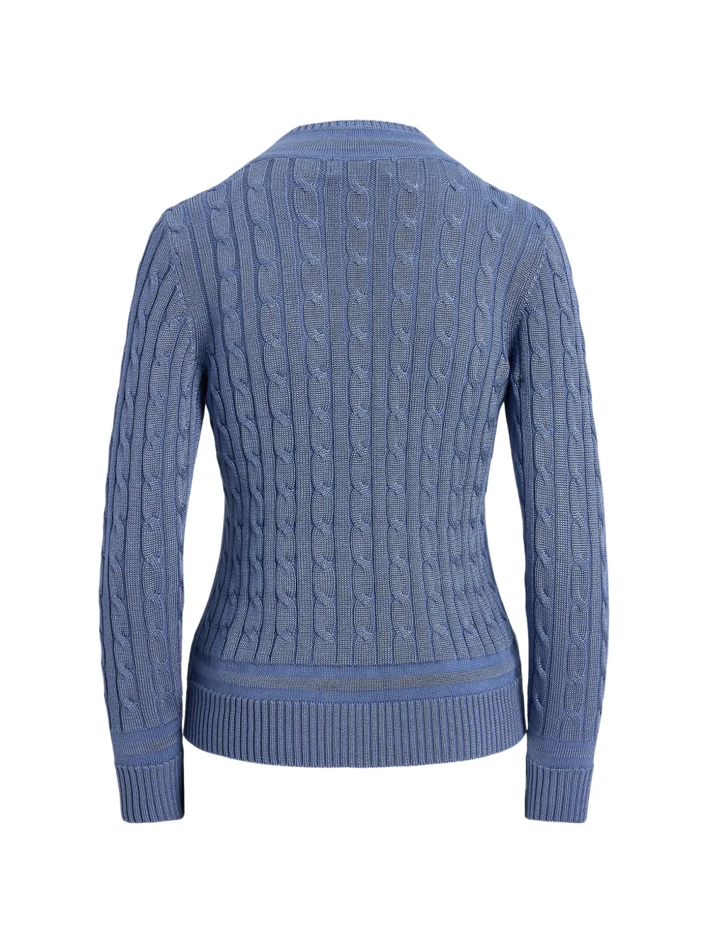Lauren Ralph Lauren cable-knit embroidered-logo sweater Blauw
