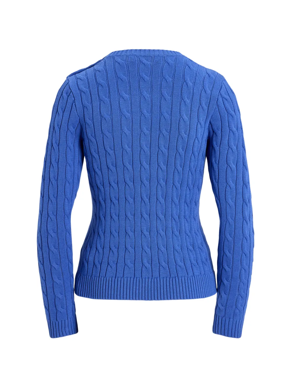 Lauren Ralph Lauren cable-knit logo-embroidered sweater Blauw