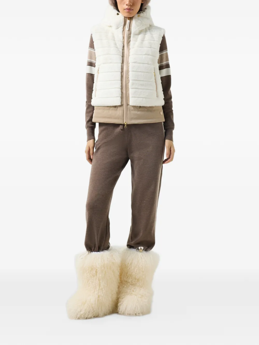 BOGNER Manda faux-fur gilet Wit