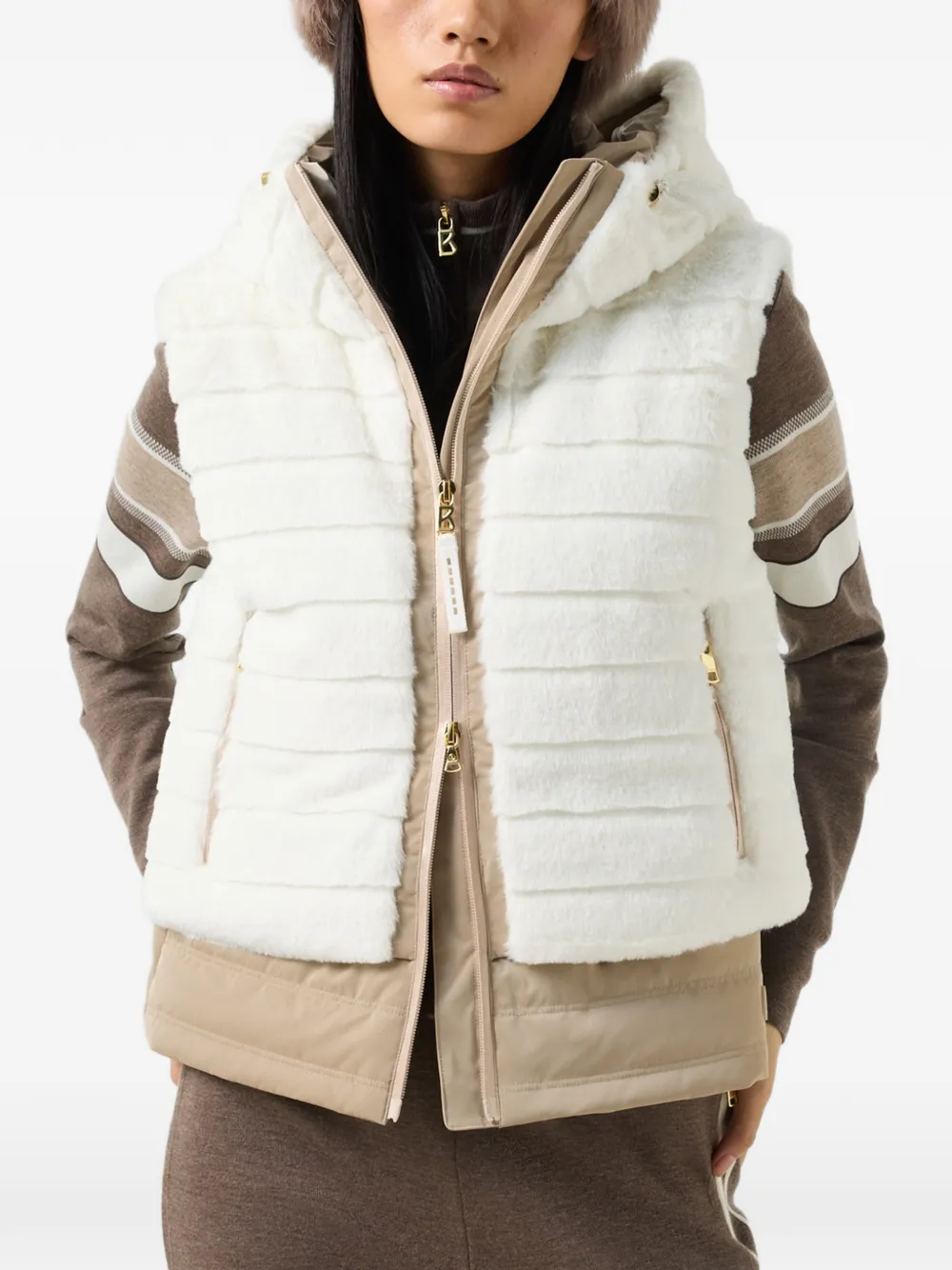 BOGNER Manda faux-fur gilet Wit
